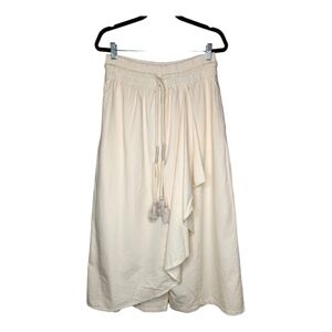 NEW Free People Wide Leg Wrap Pallazzo Pants Cream Size Large